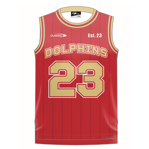 2024 DOLPHINS MENS BASKETBALL SINGLET RED