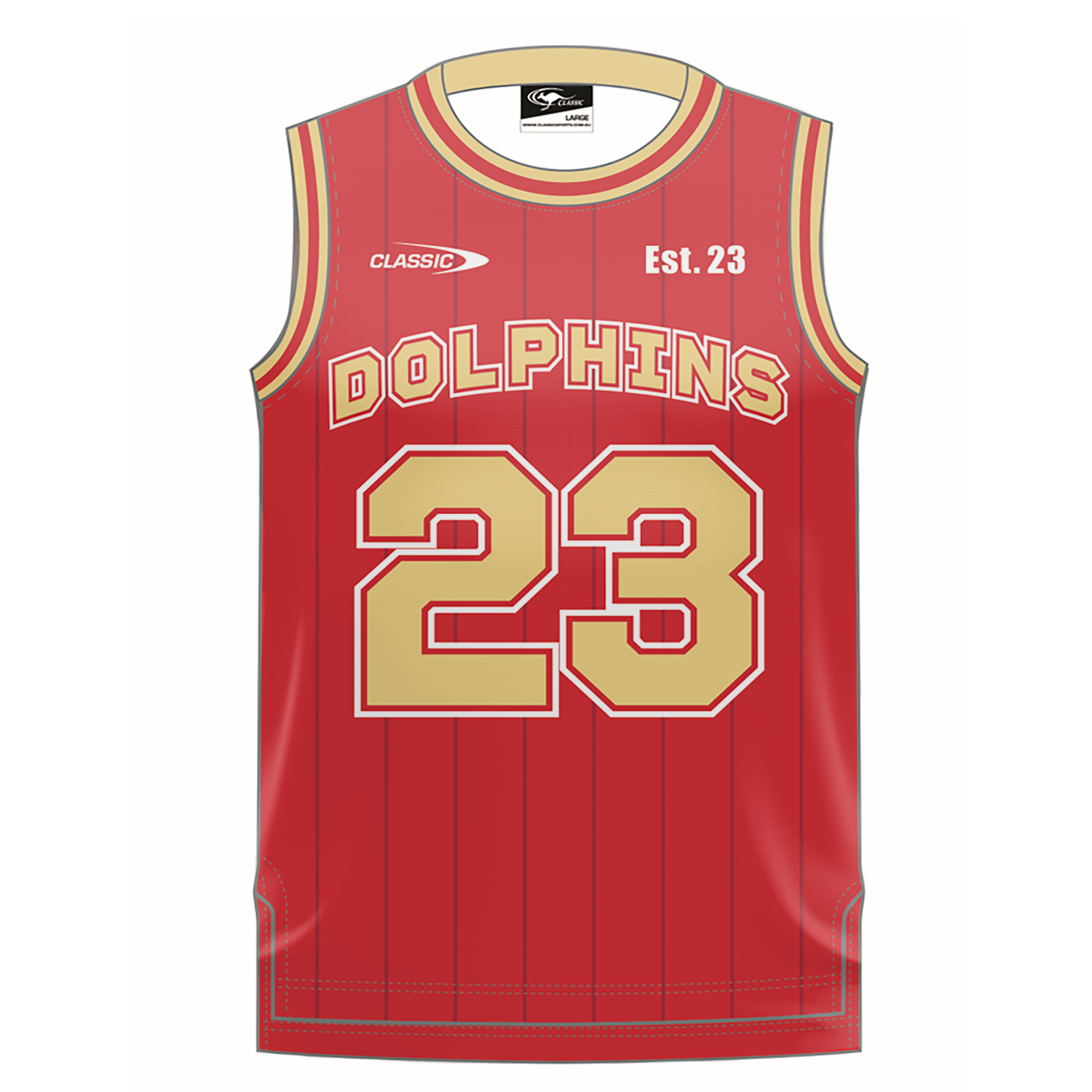 2024 DOLPHINS MENS BASKETBALL SINGLET RED