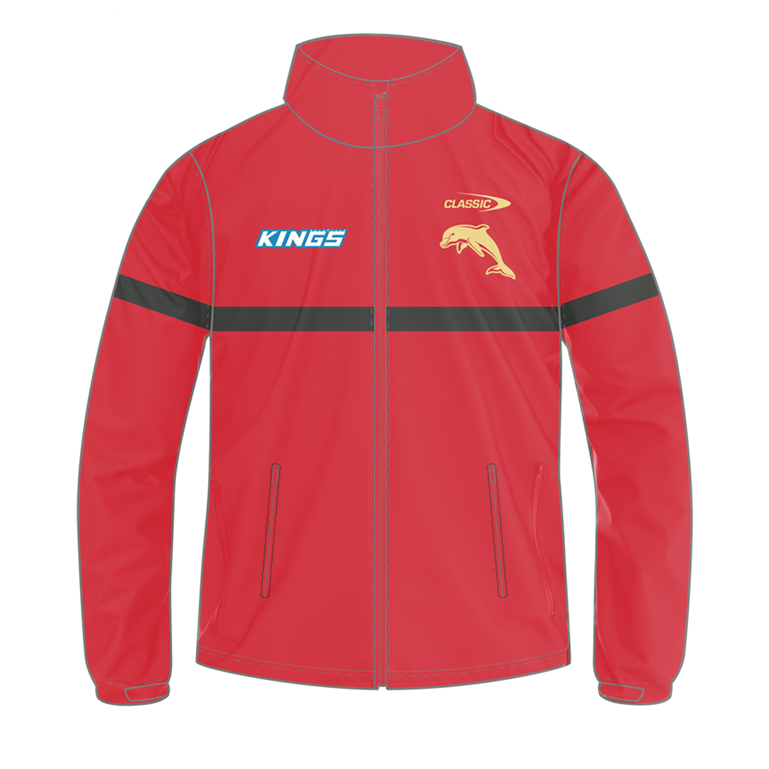 2024 DOLPHINS MENS SOFTSHELL JACKET RED