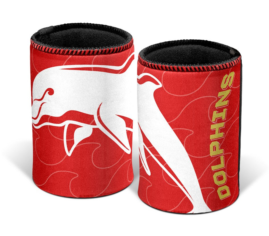 DOLPHINS LOGO CAN COOLER RED